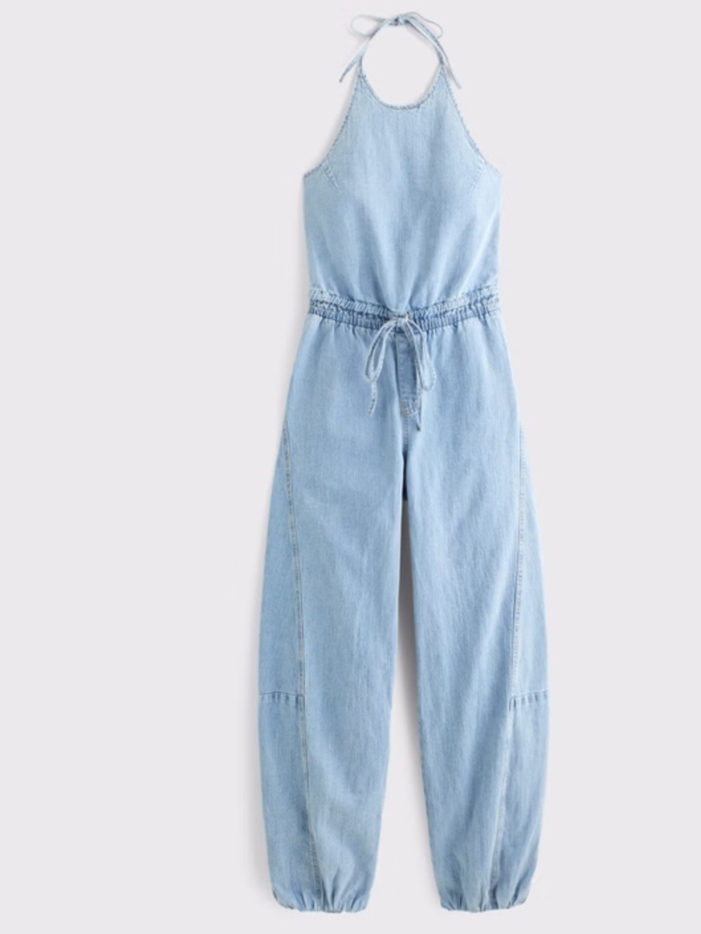 Abercombie And Fitch Light Blue Denim Halter Jumpsuit,Halter Nwt,M Petite